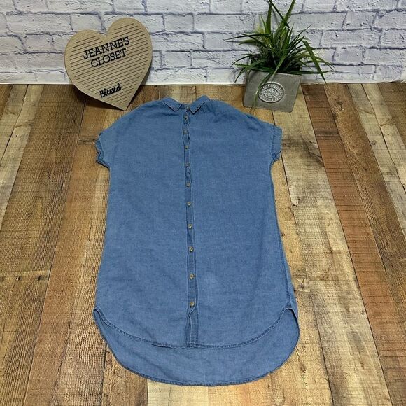 Madewell
Blue Solid Casual Shift Dress linen/cotton blend - Picture 8 of 14